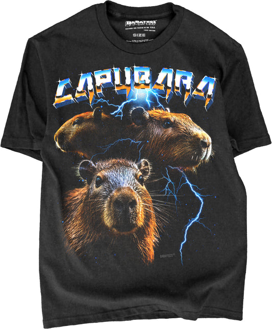 BABATEES Heavy Metal 80s Capybara Tshirt for Men & Women