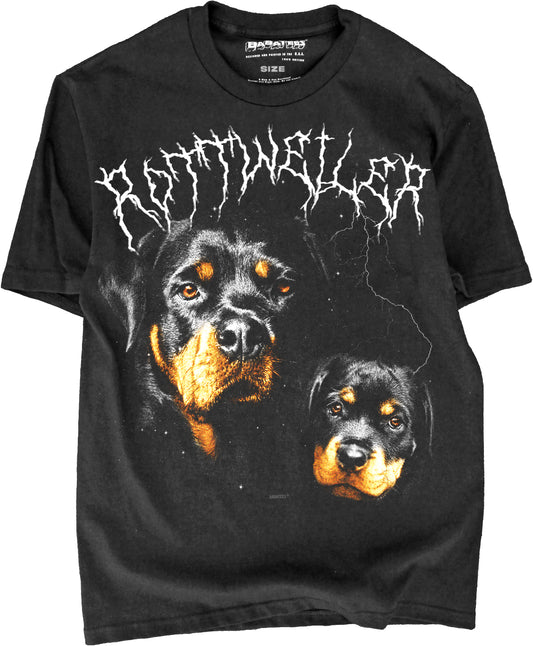 BABATEES Heavy Metal 80s Glam Rottweiler Tshirt for Men & Women