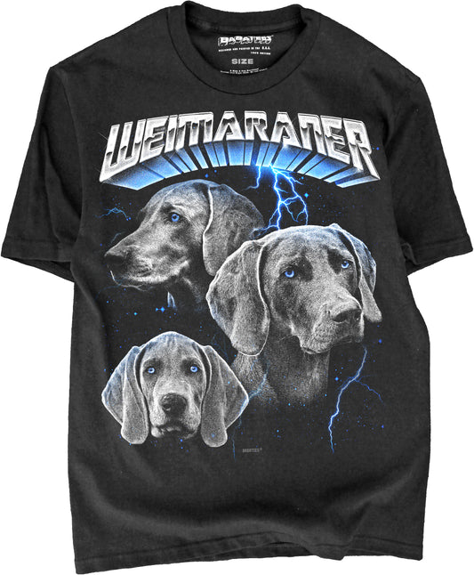 BABATEES Heavy Metal 80s Glam Weimaraner Tshirt for Men & Women