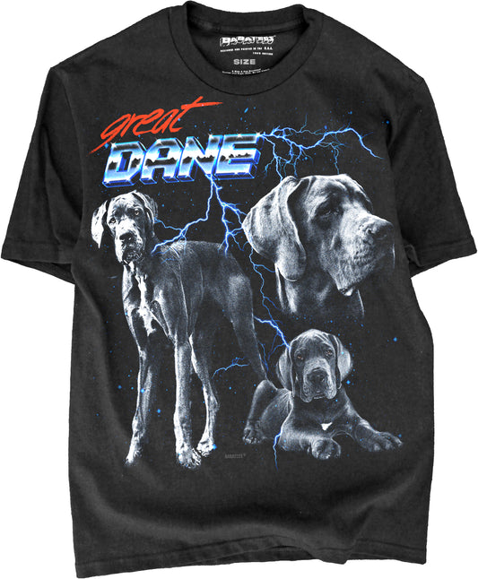 BABATEES Heavy Metal 80s Glam Great Dane Tshirt for Men & Women