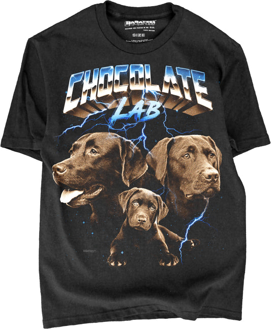 BABATEES Heavy Metal 80s Heavy Brown Labrador Retriever Tshirt for Men & Women