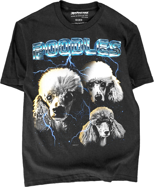 BABATEES Heavy Metal 80s Glam Poodle Tshirt for Men & Women