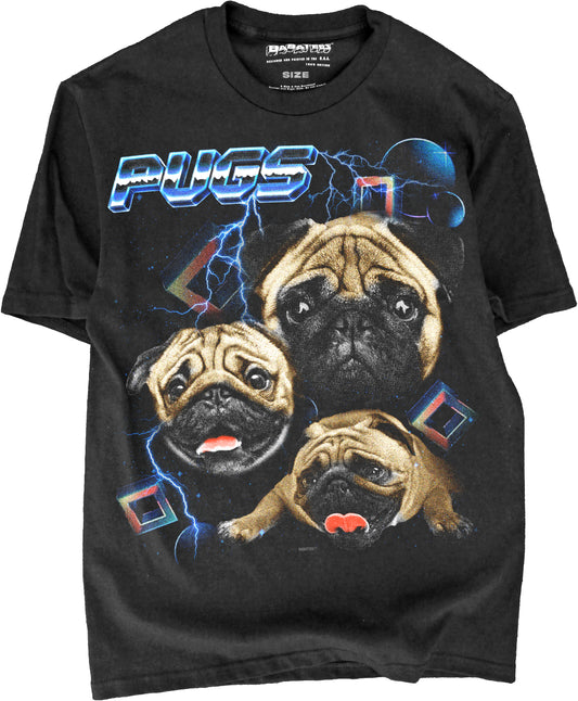 BABATEES Heavy Metal 80s Glam Pugs Tshirt for Men & Women