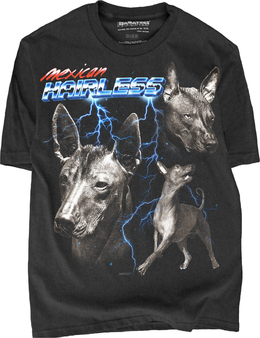 BABATEES Heavy Metal 80s Glam Mexican Hairless Xoloitzcuintle Tshirt for Men & Women