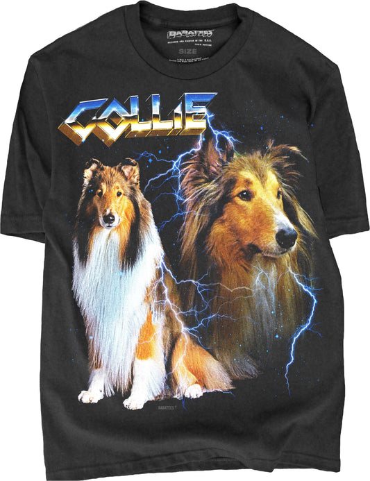 BABATEES Heavy Metal 80s Heavy Metal Rough Collie Tshirt for Men & Women