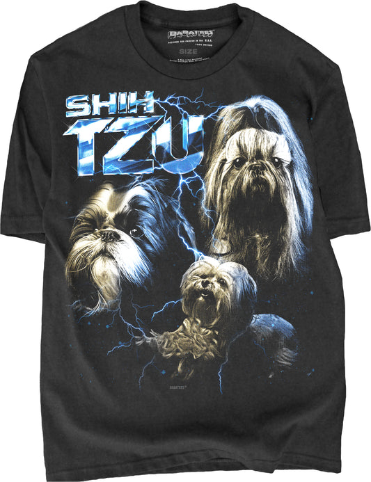 BABATEES Heavy Metal 80s Glam Shih Tzu Tshirt for Men & Women