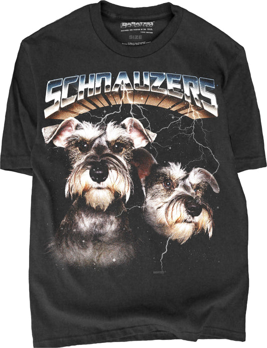 BABATEES Heavy Metal 80s Glam Schnauzer Tshirt for Men & Women